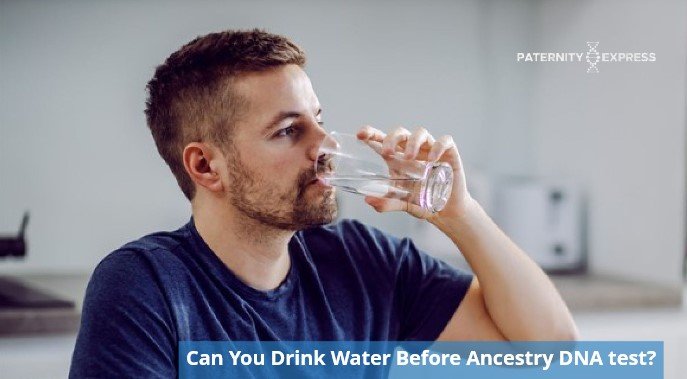 man drinking water-before dna testing sample collection